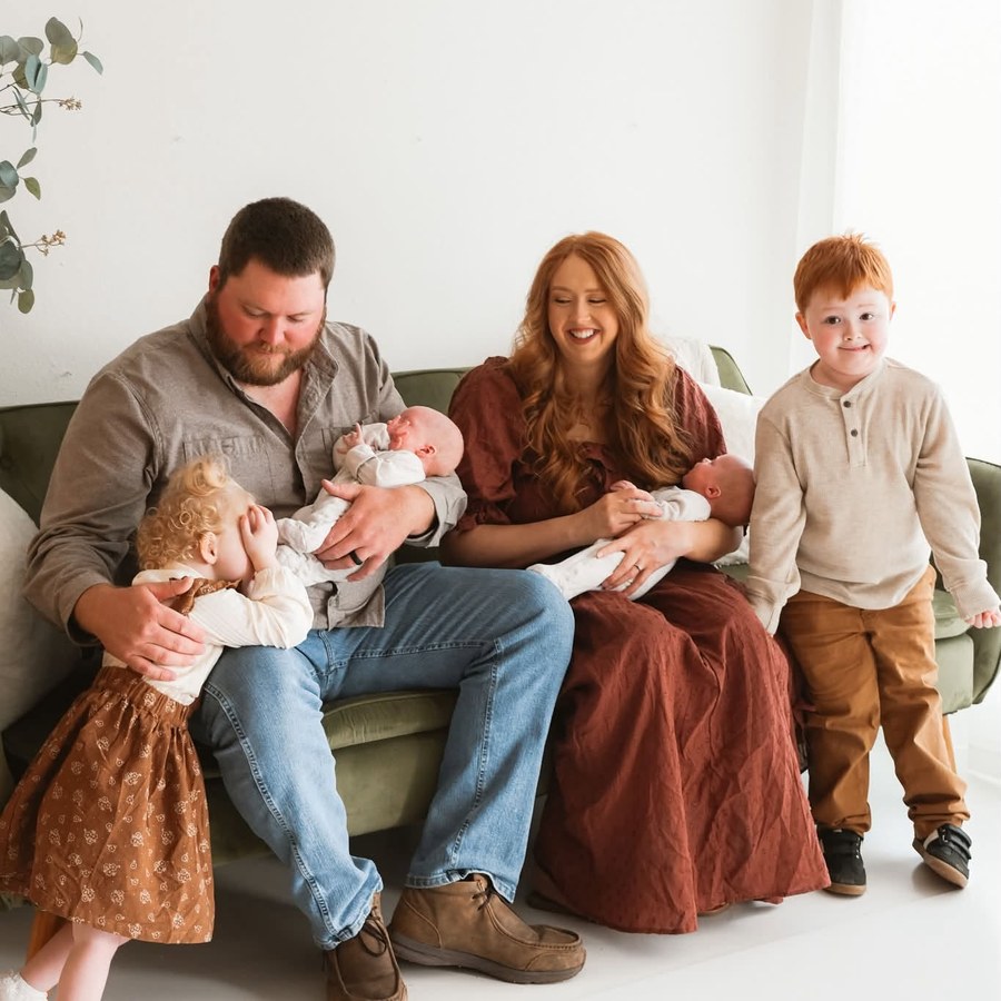 Samantha, the baker behind The Cookie Cottage, sitting with her family